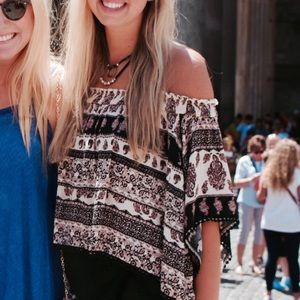 Off the shoulder printed top